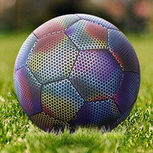 Glow In The Dark Luminous Soccer Ball Sports Night Glow Reflective Holographic